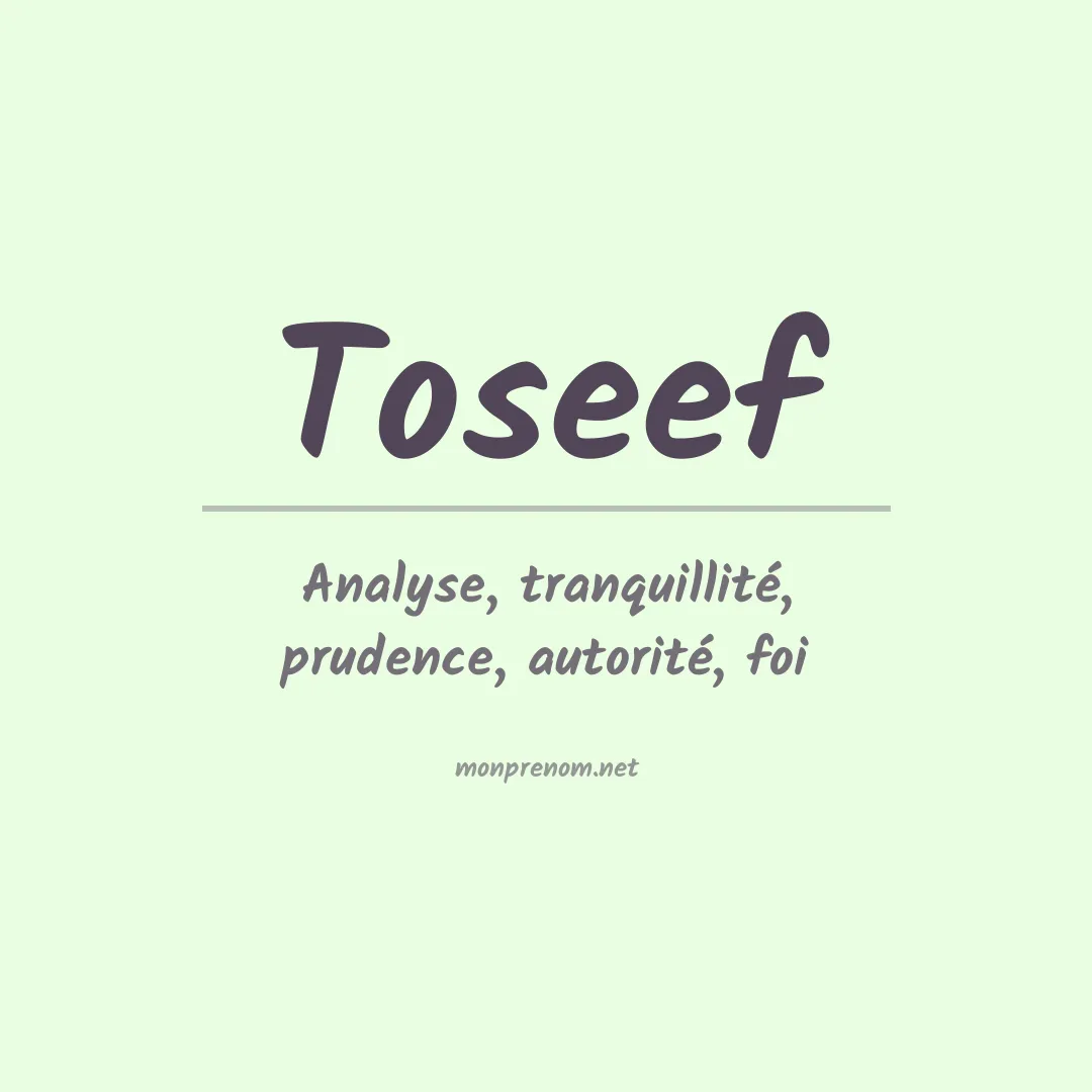 Signification du prénom Toseef
