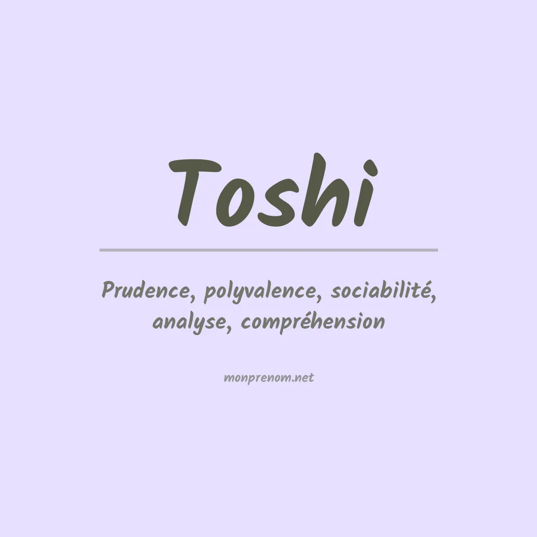 Signification du prénom Toshi