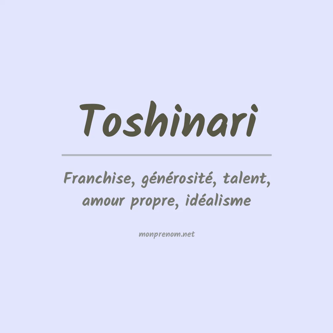 Signification du prénom Toshinari