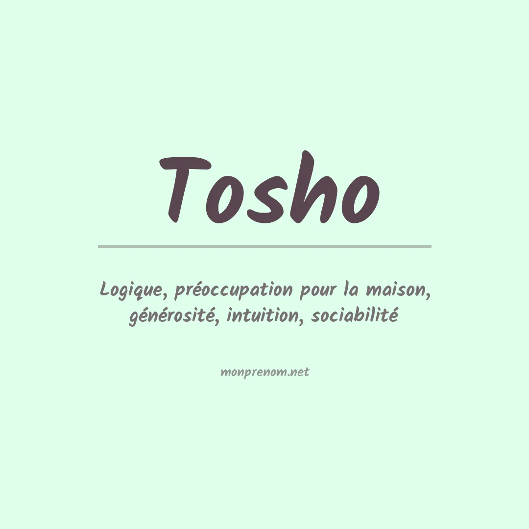 Signification du prénom Tosho