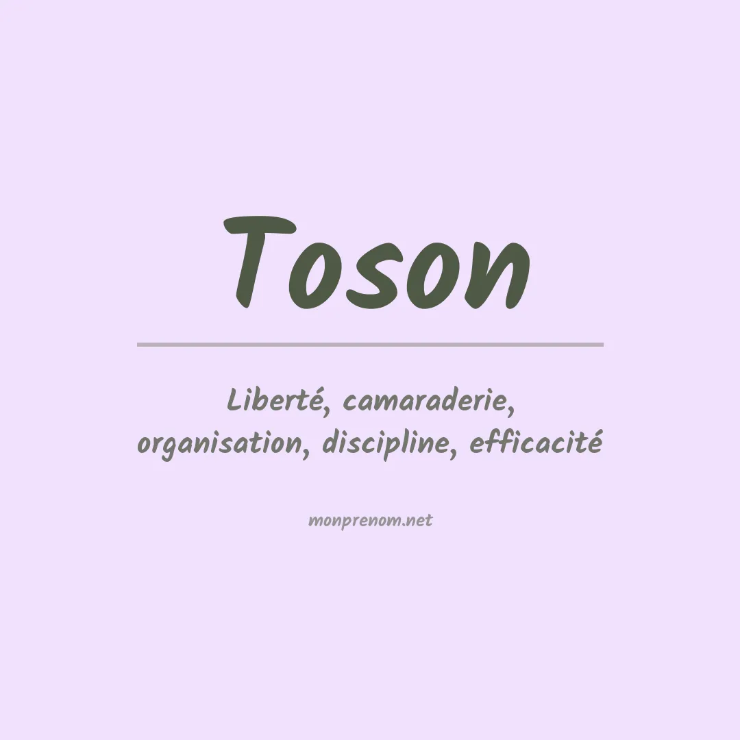 Signification du prénom Toson