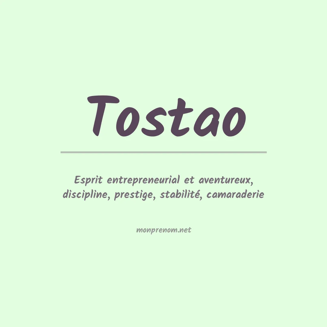 Signification du prénom Tostao