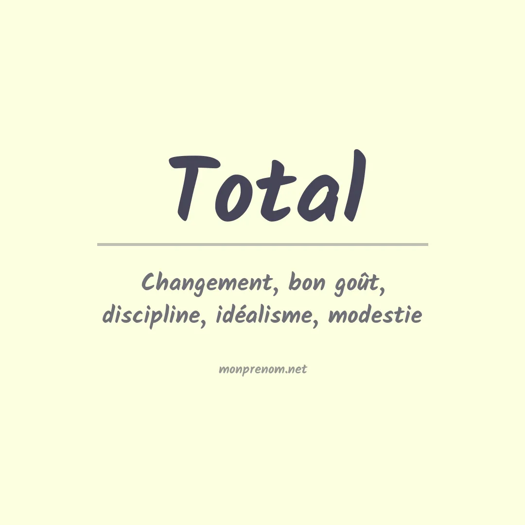 Signification du prénom Total
