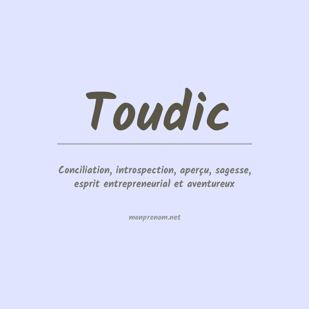 Signification du prénom Toudic