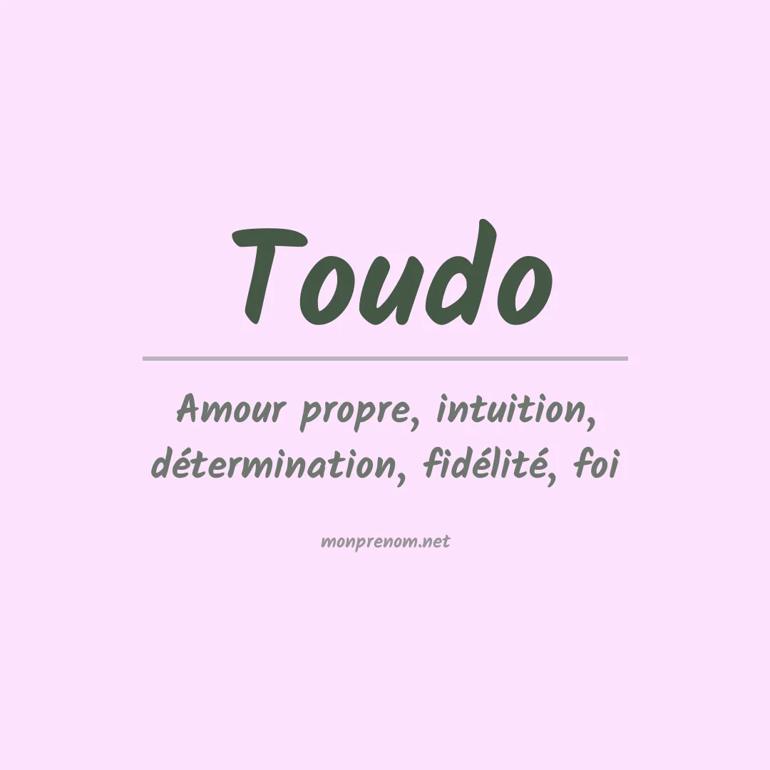Signification du prénom Toudo