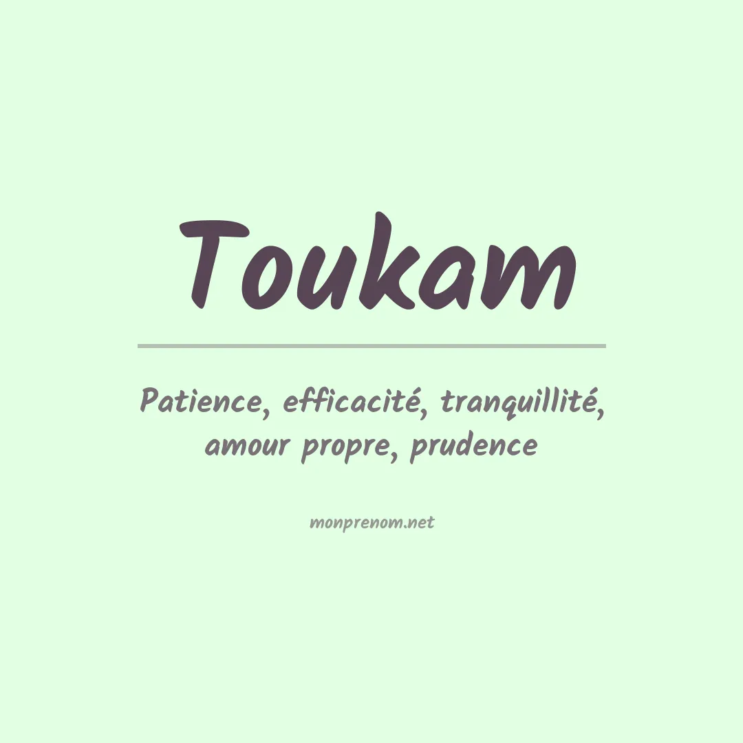Signification du prénom Toukam