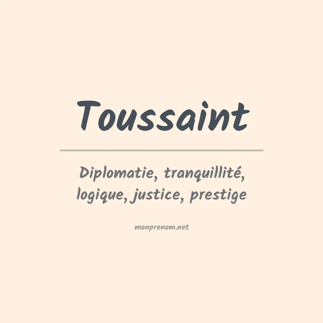 Signification du prénom Toussaint