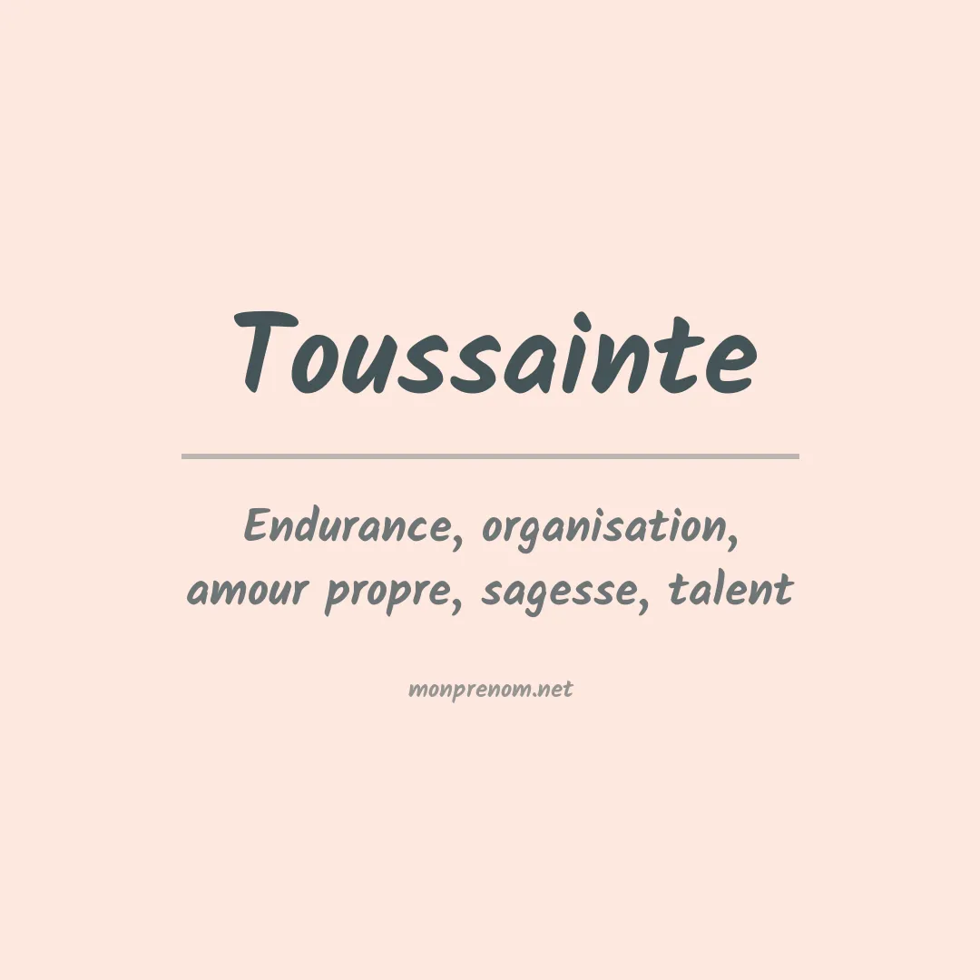 Signification du prénom Toussainte