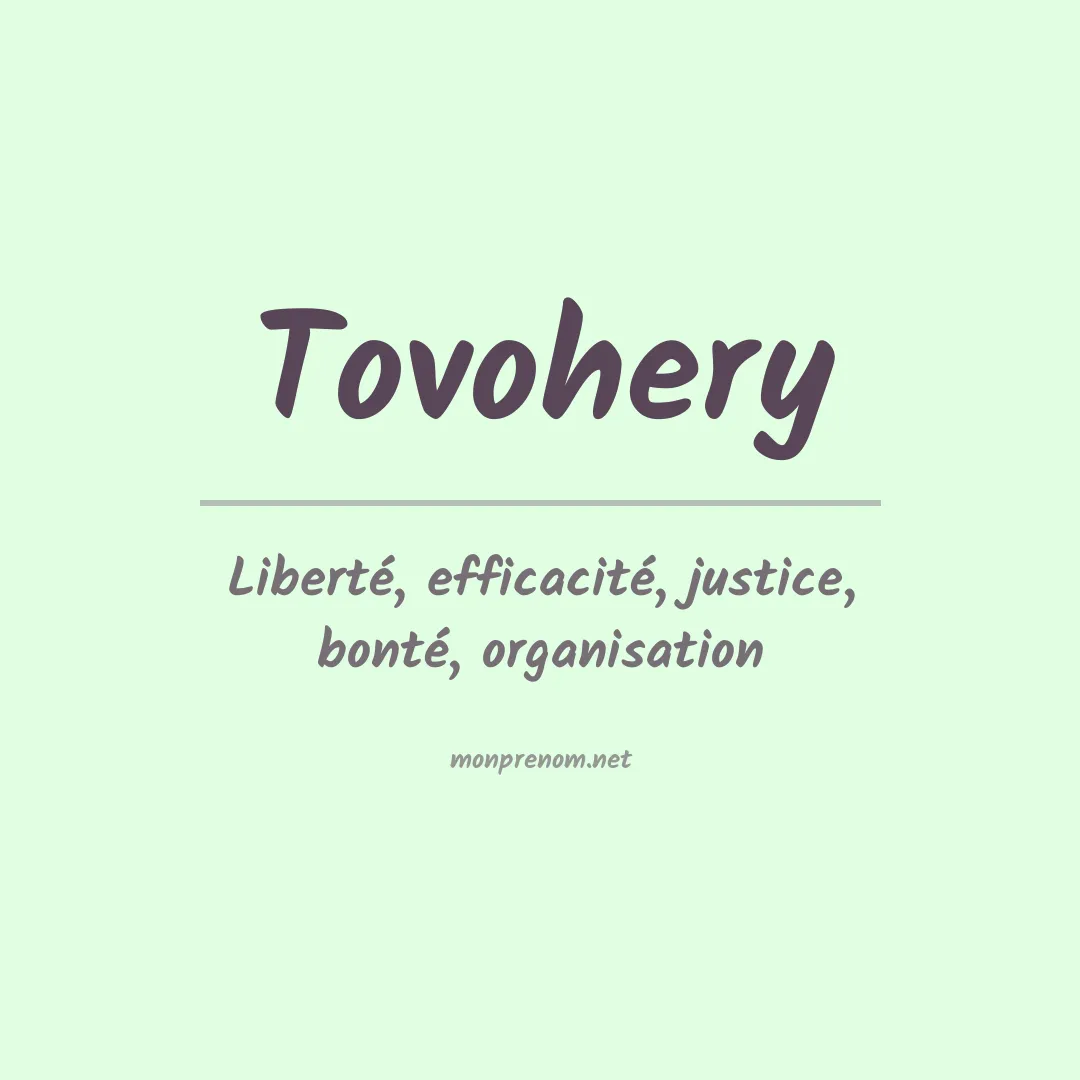 Prénom Tovohery