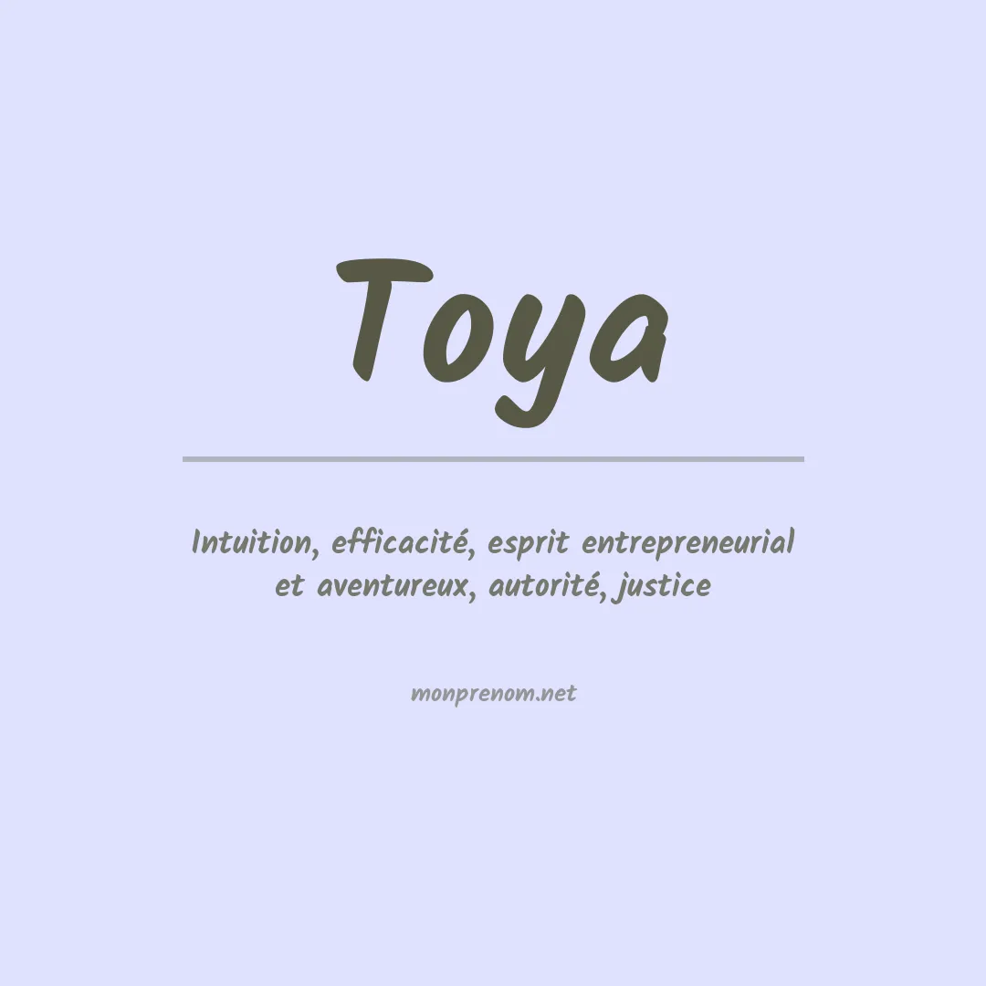 Signification du prénom Toya