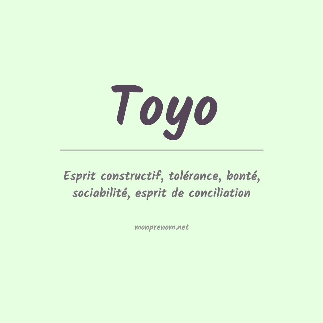 Signification du prénom Toyo