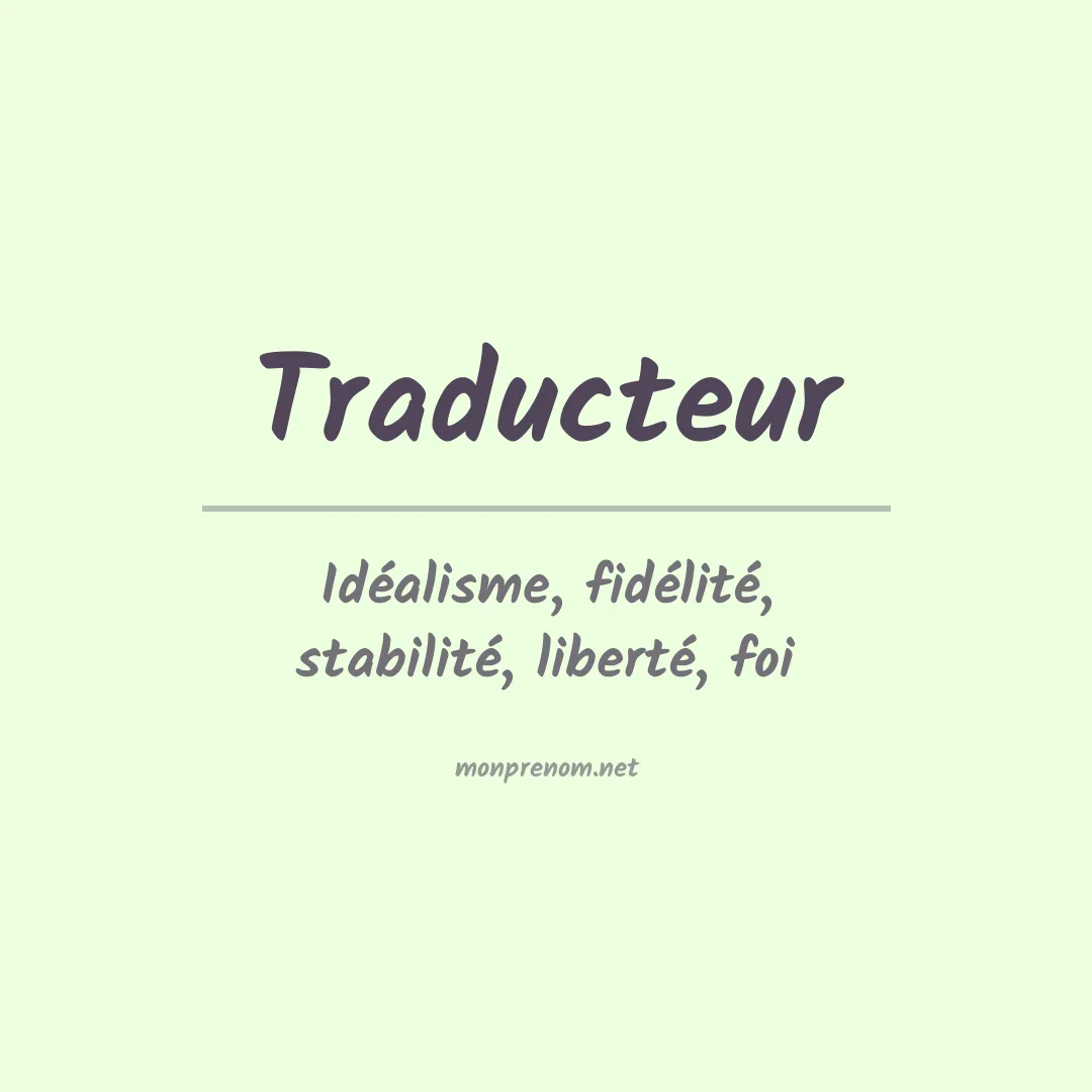Signification du prénom Traducteur