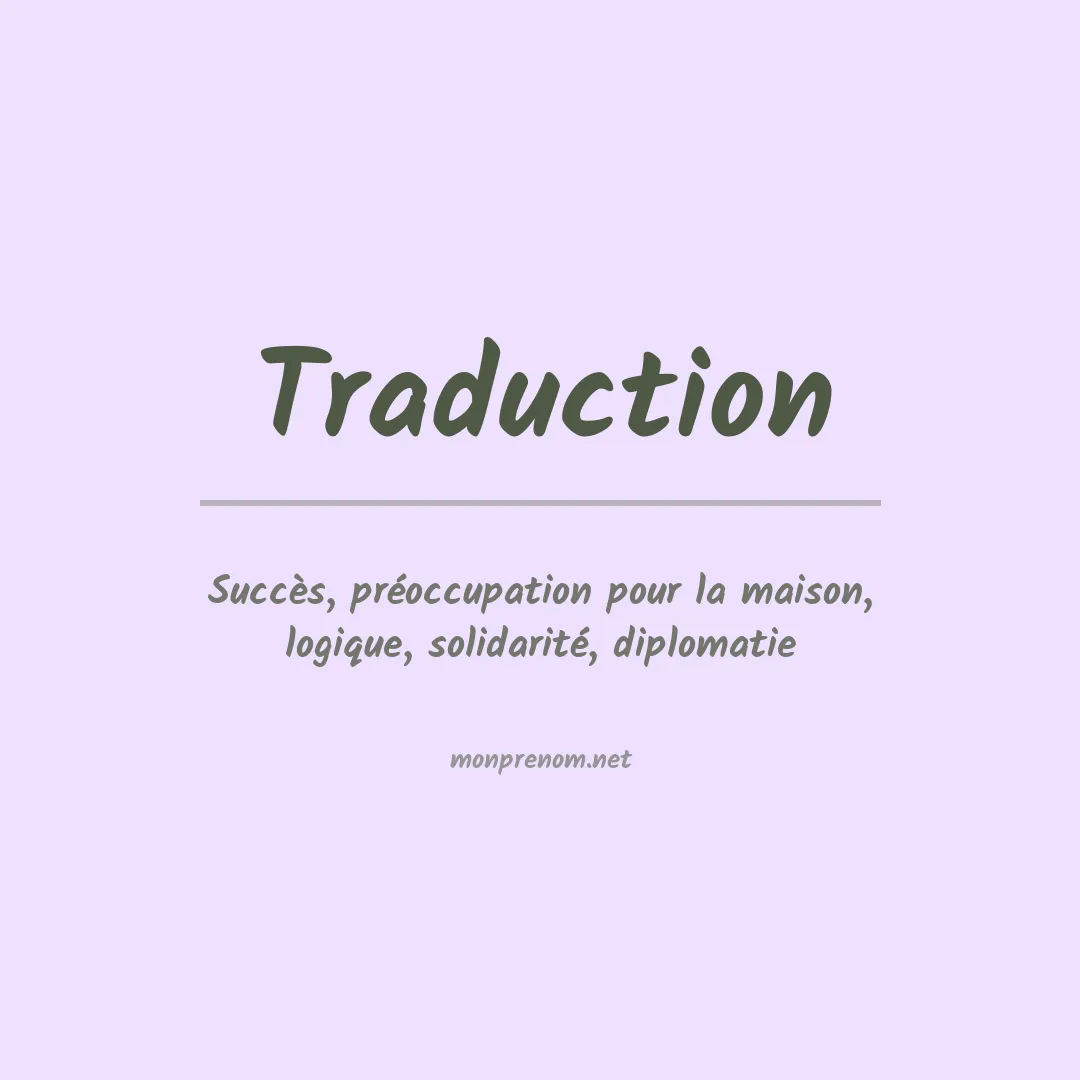 Signification du prénom Traduction