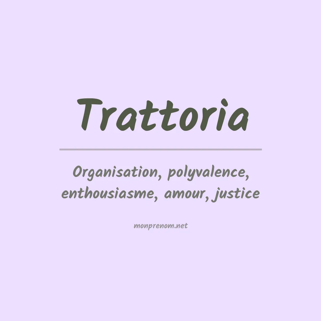 Signification du prénom Trattoria
