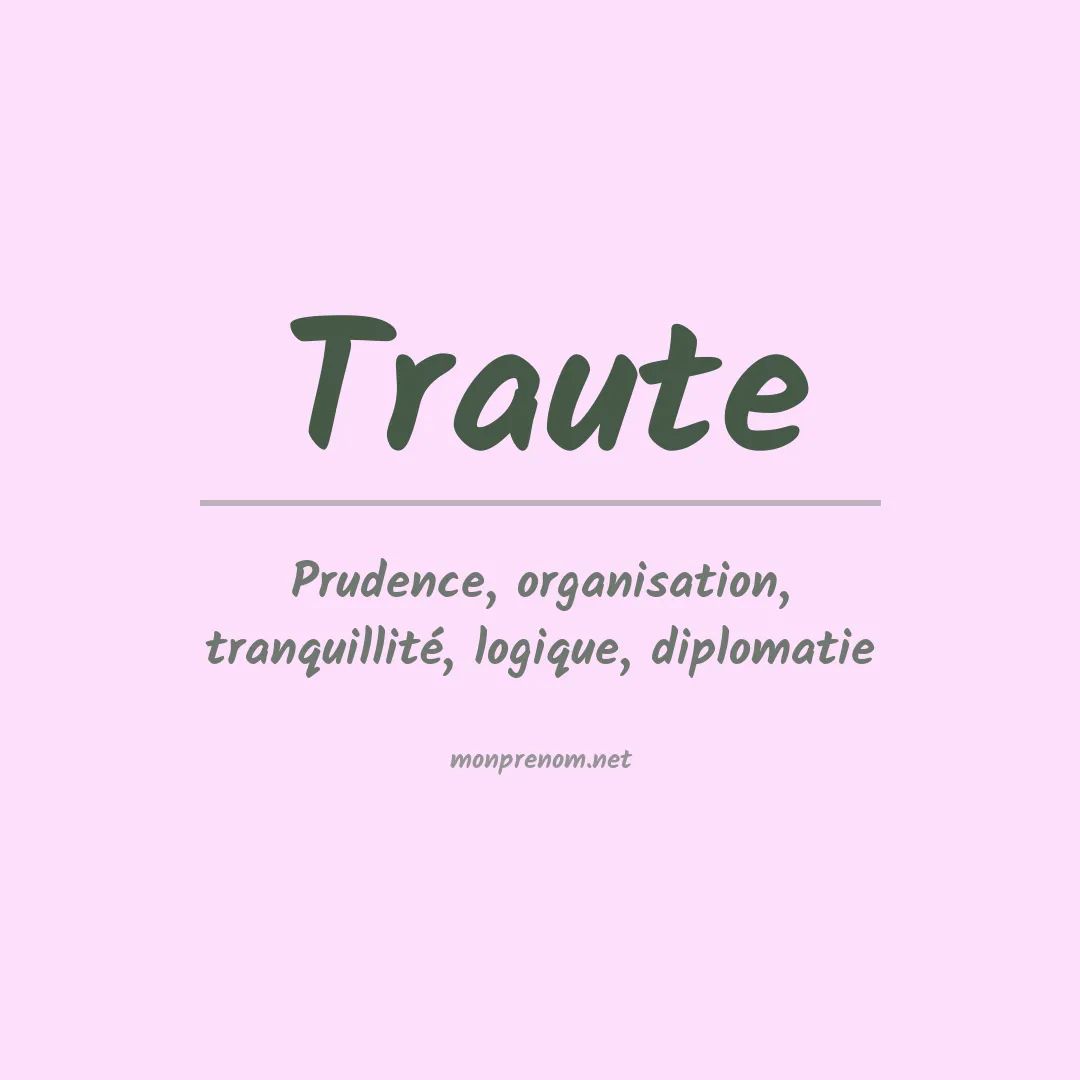 Signification du prénom Traute
