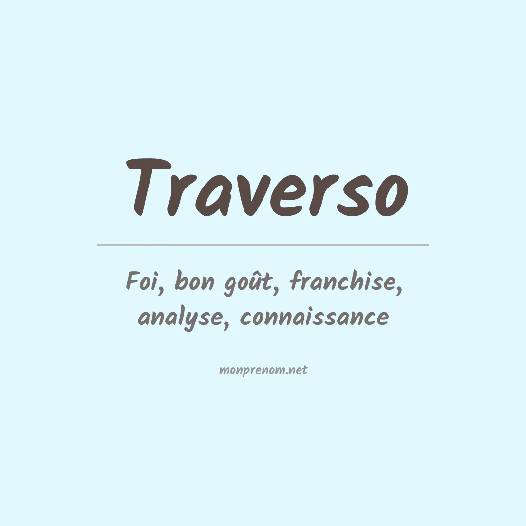 Signification du prénom Traverso