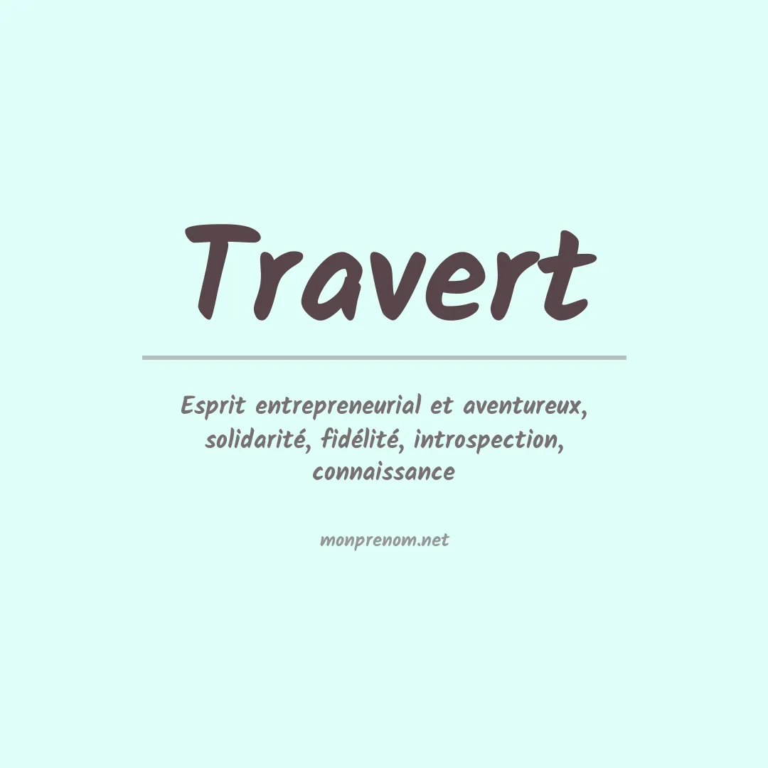 Prénom Travert