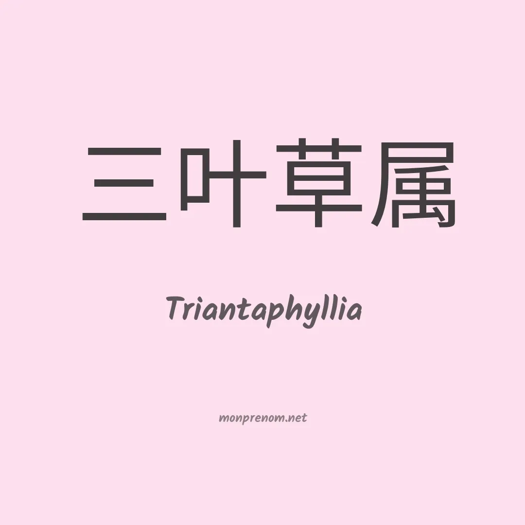 Triantaphyllia en chinois
