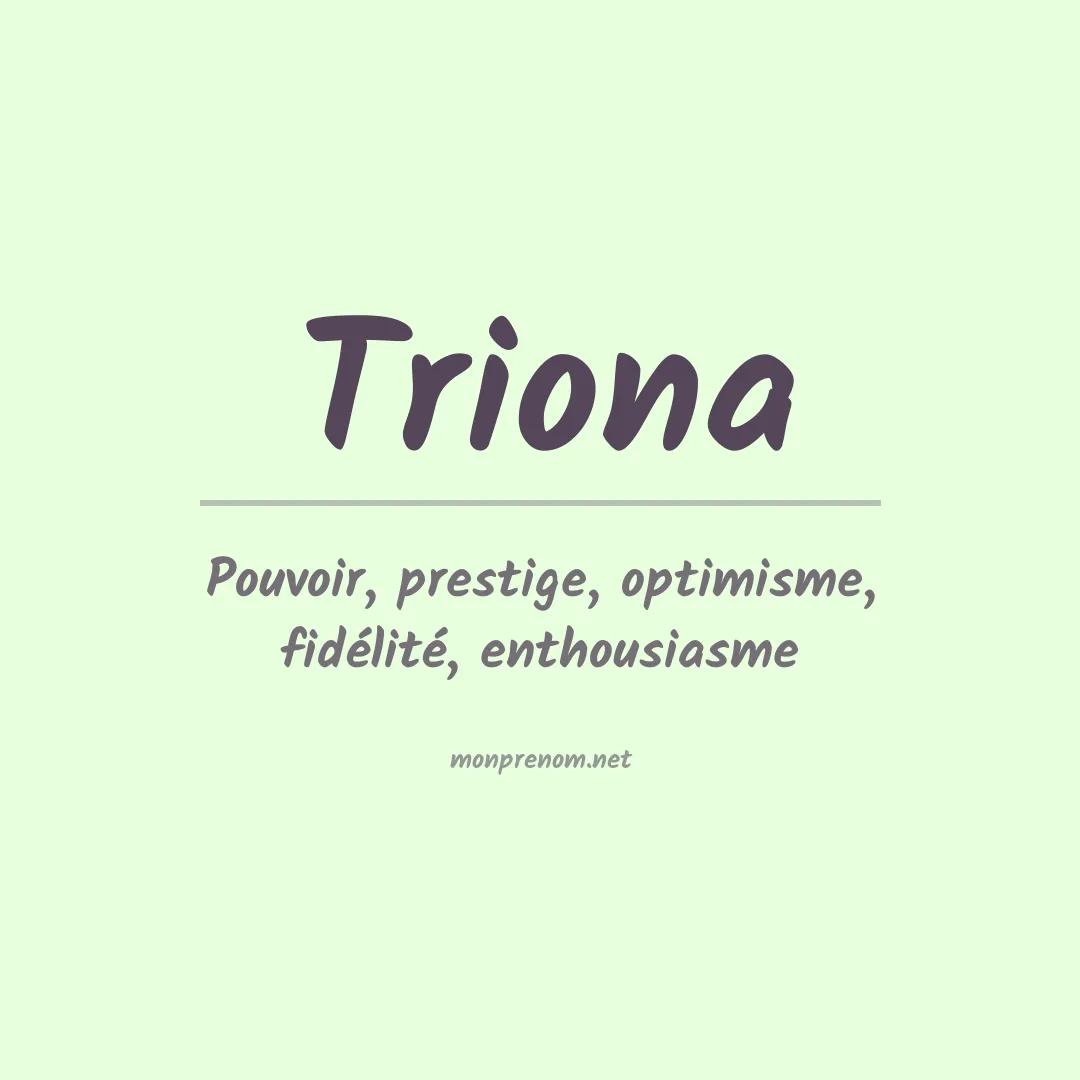 Signification du prénom Triona