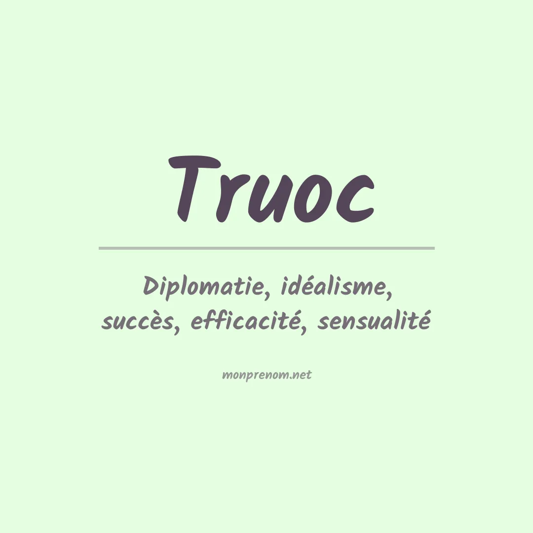 Signification du prénom Truoc