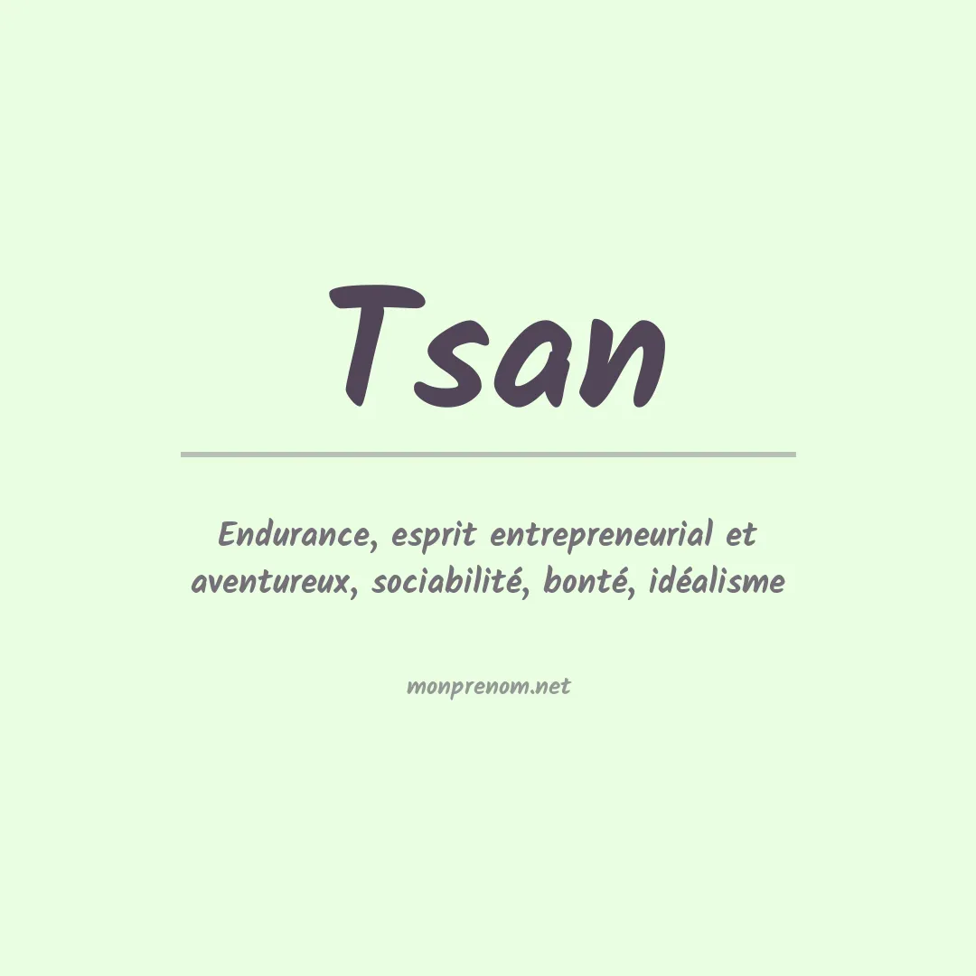 Prénom Tsan