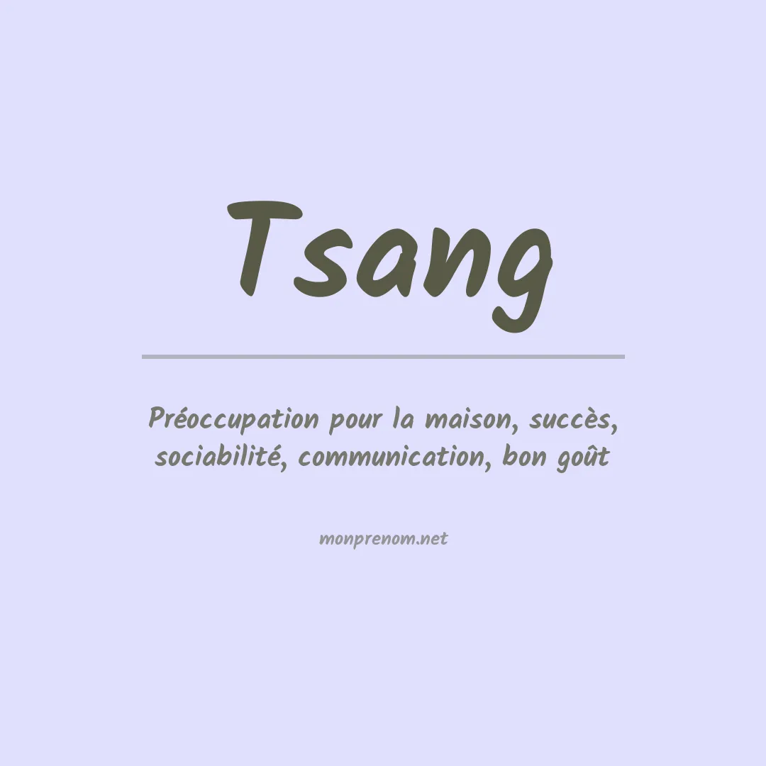 Prénom Tsang