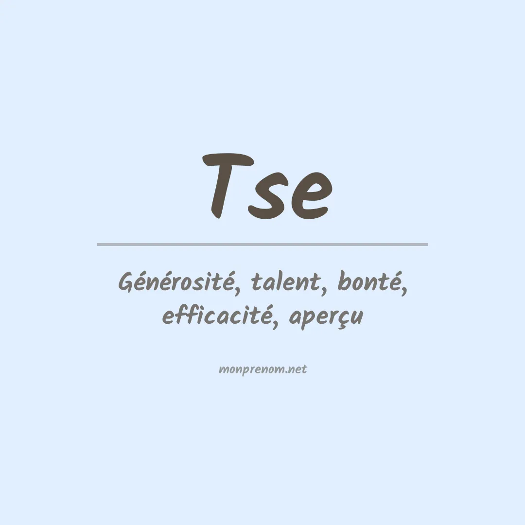 Prénom Tse