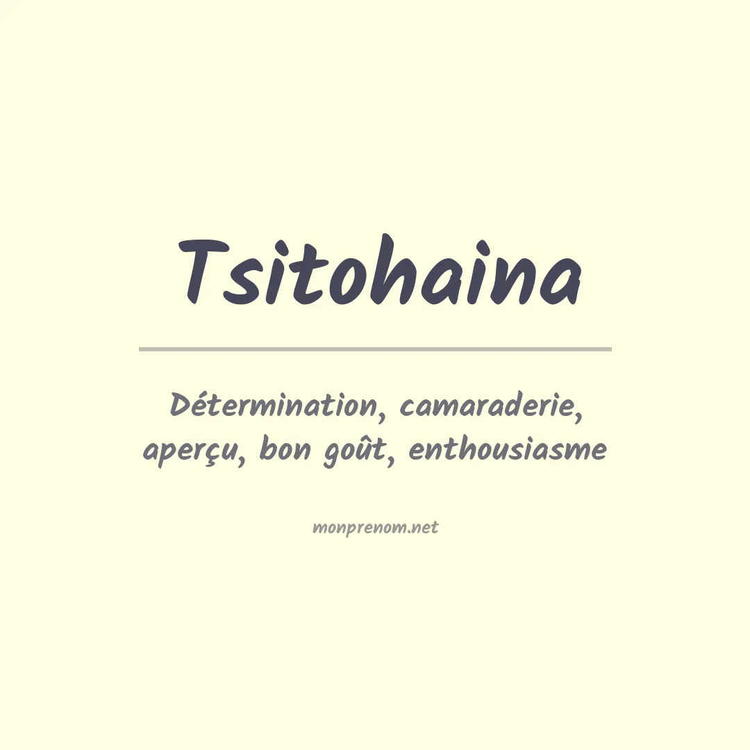 Prénom Tsitohaina