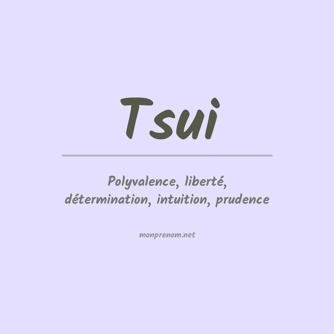 Prénom Tsui