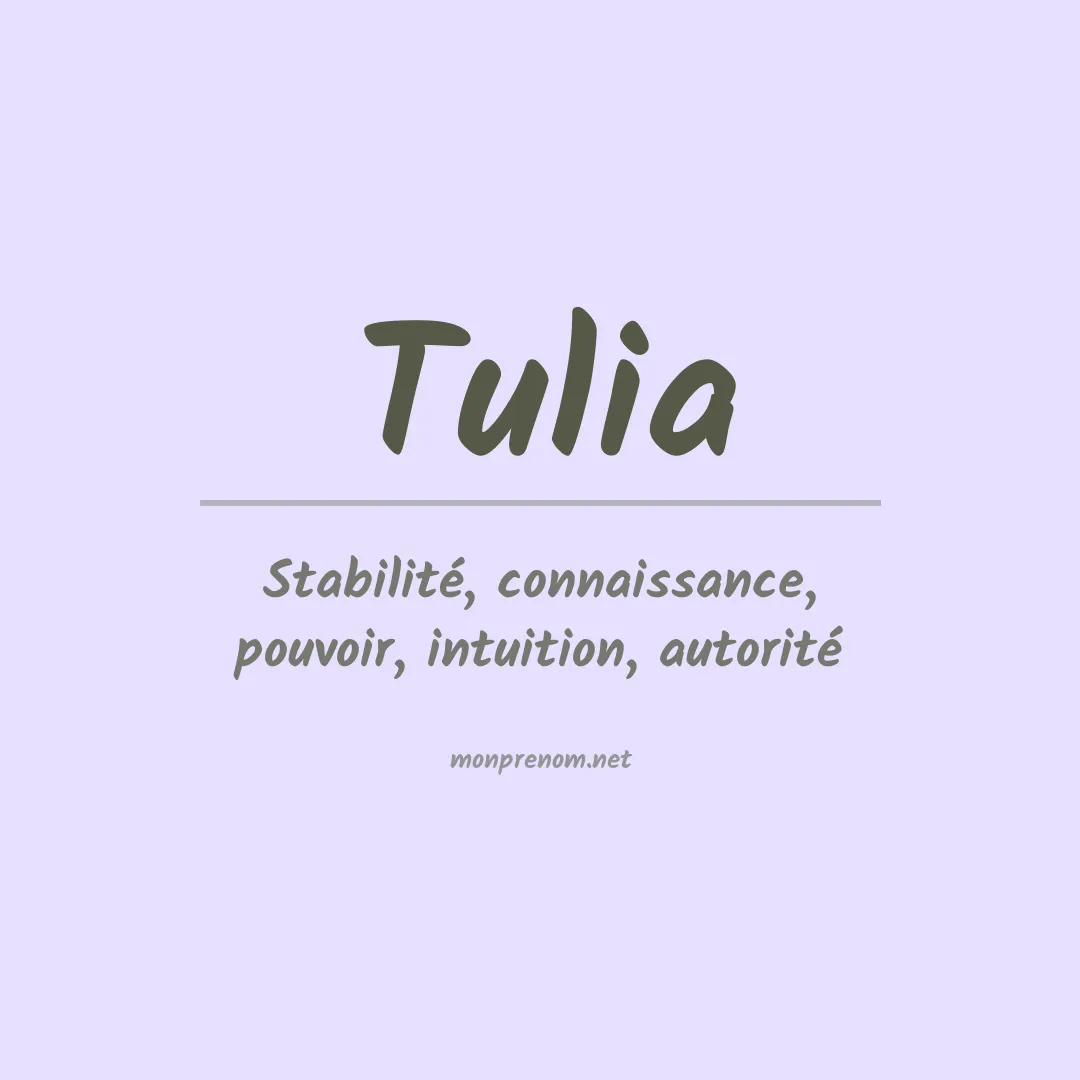 Prénom Tulia