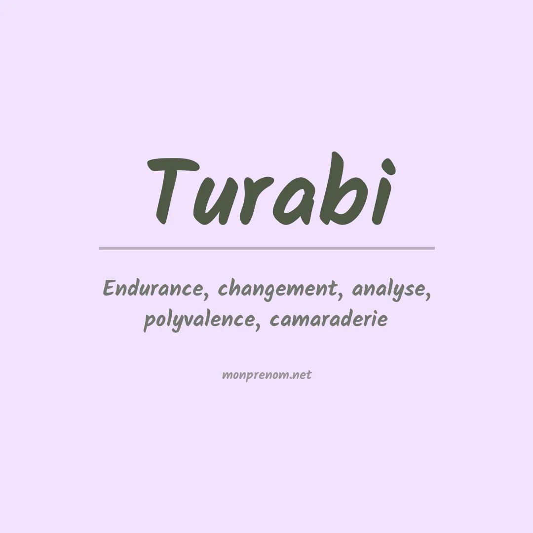 Signification du prénom Turabi
