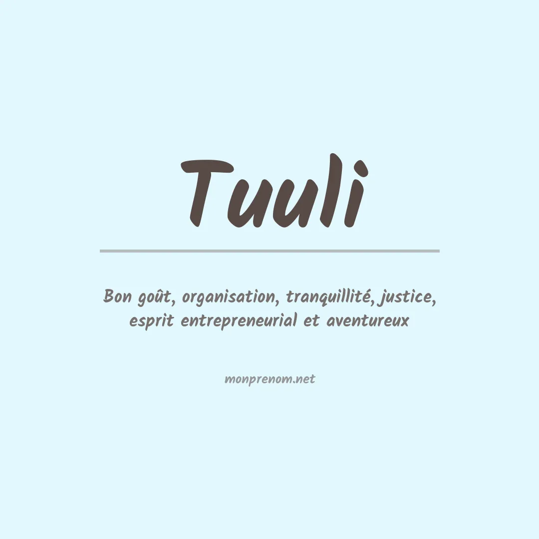 Signification du prénom Tuuli