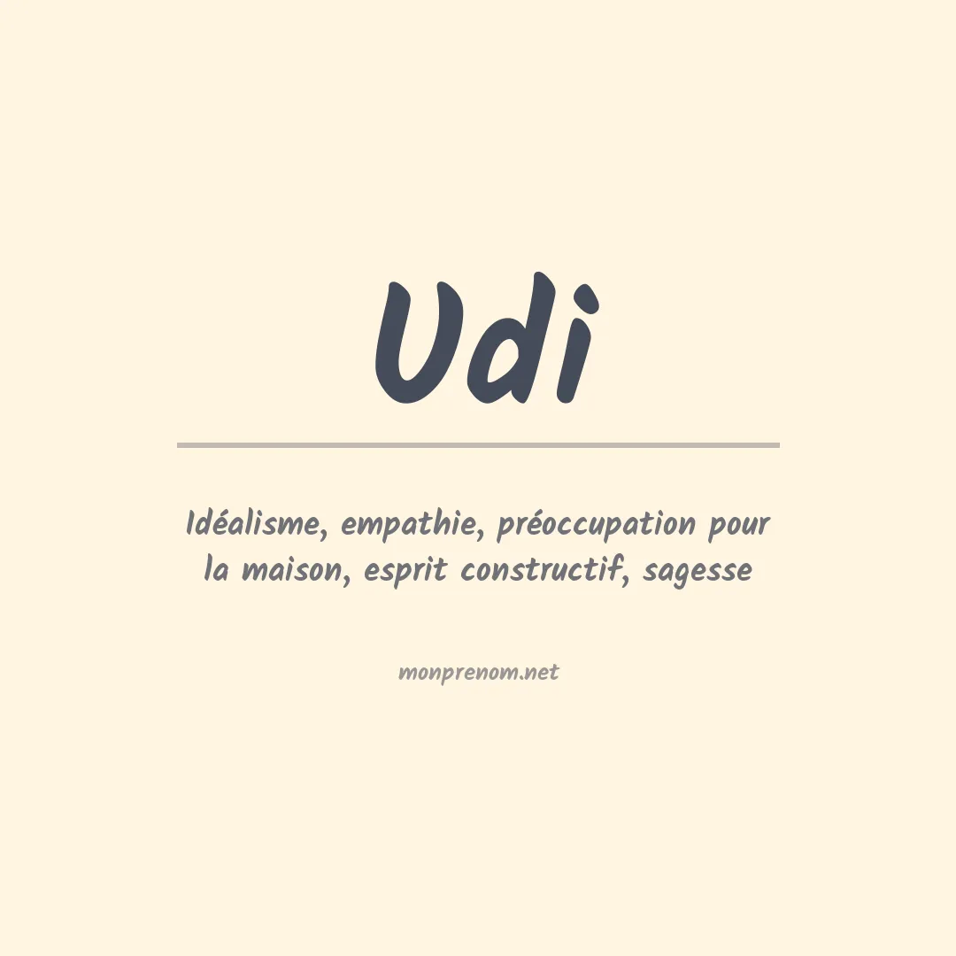 Signification du prénom Udi