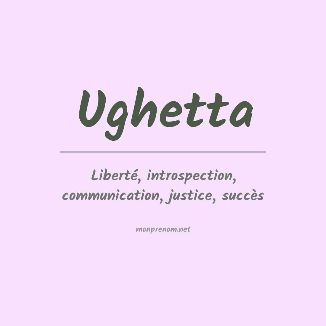 Signification du prénom Ughetta