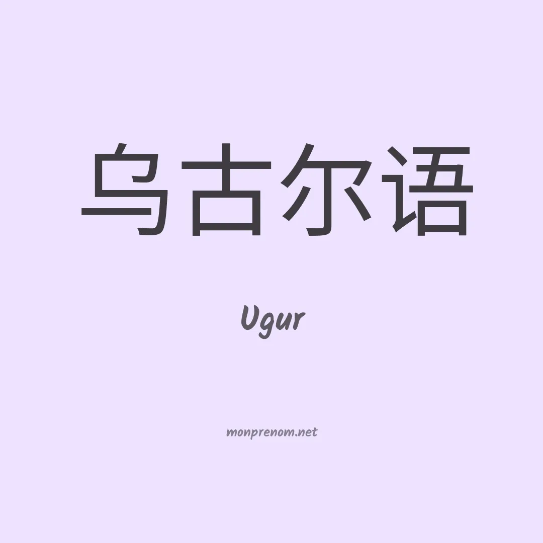Ugur en chinois