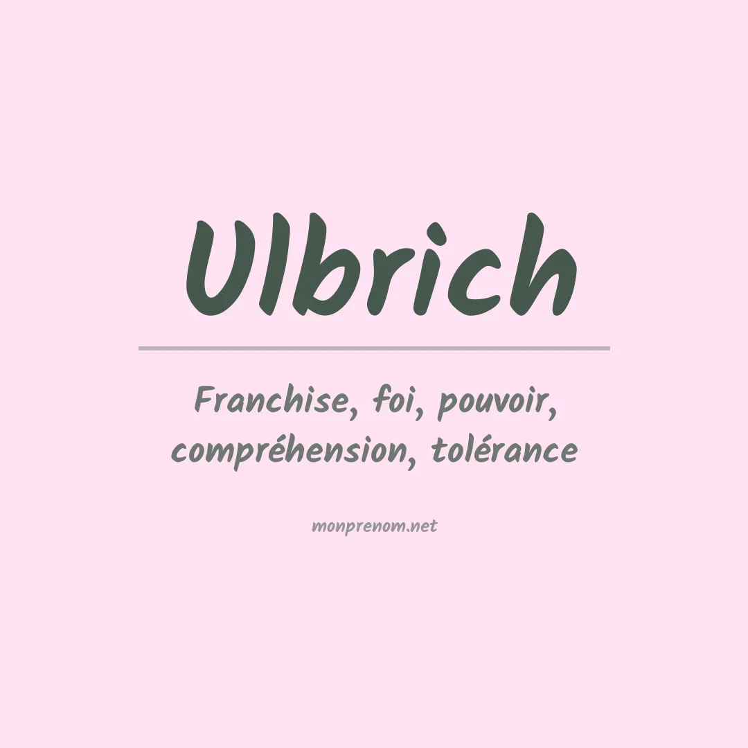 Prénom Ulbrich