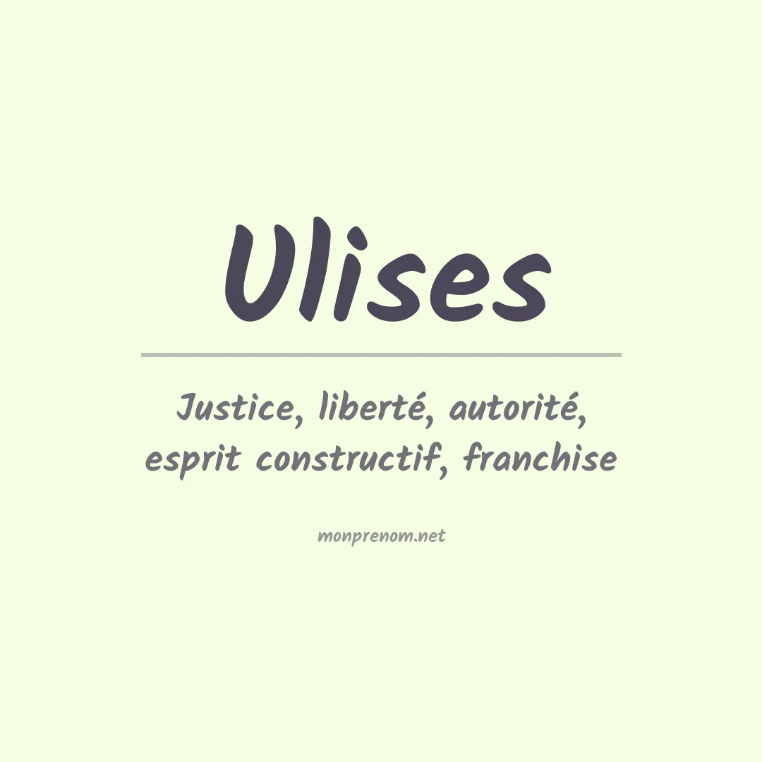 Prénom Ulises