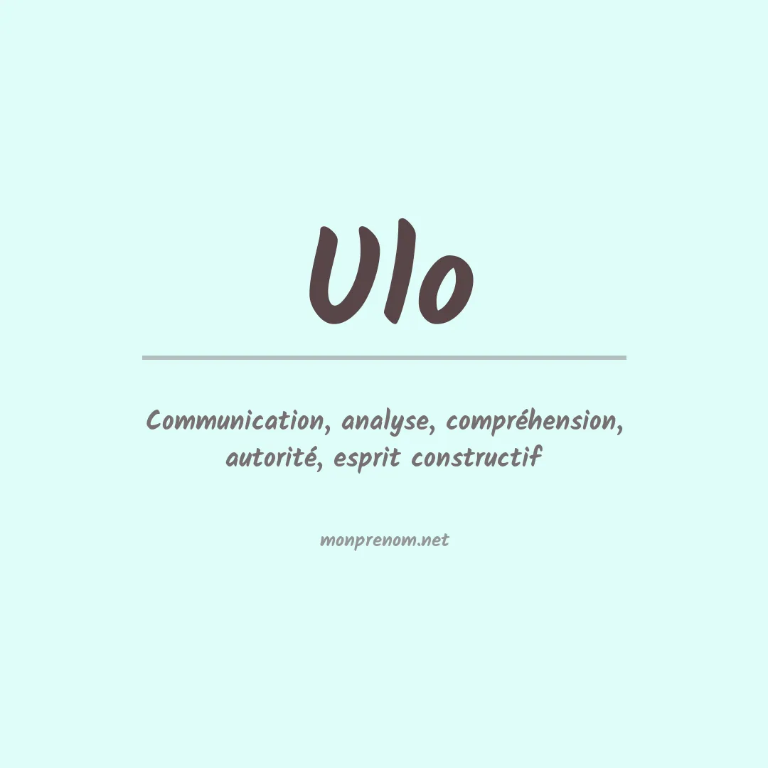 Signification du prénom Ulo