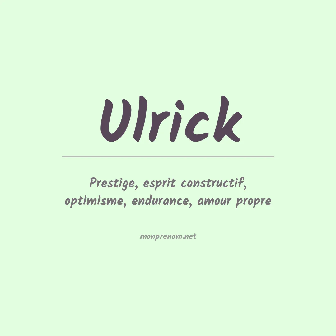 Prénom Ulrick