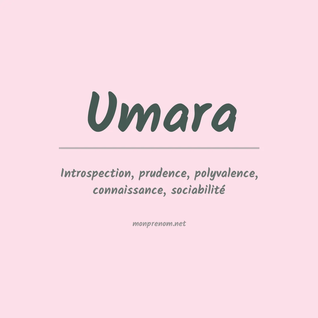 Signification du prénom Umara