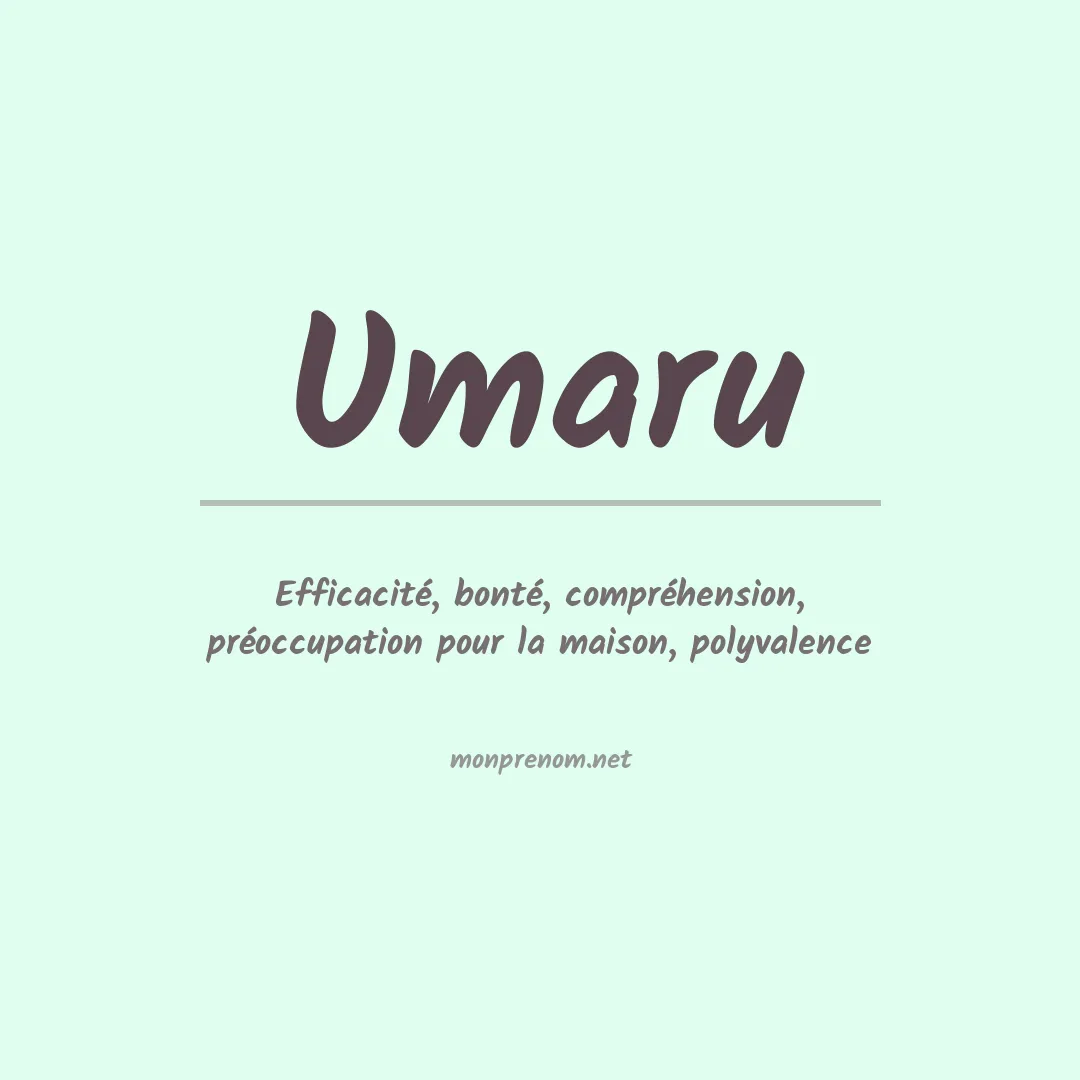 Signification du prénom Umaru