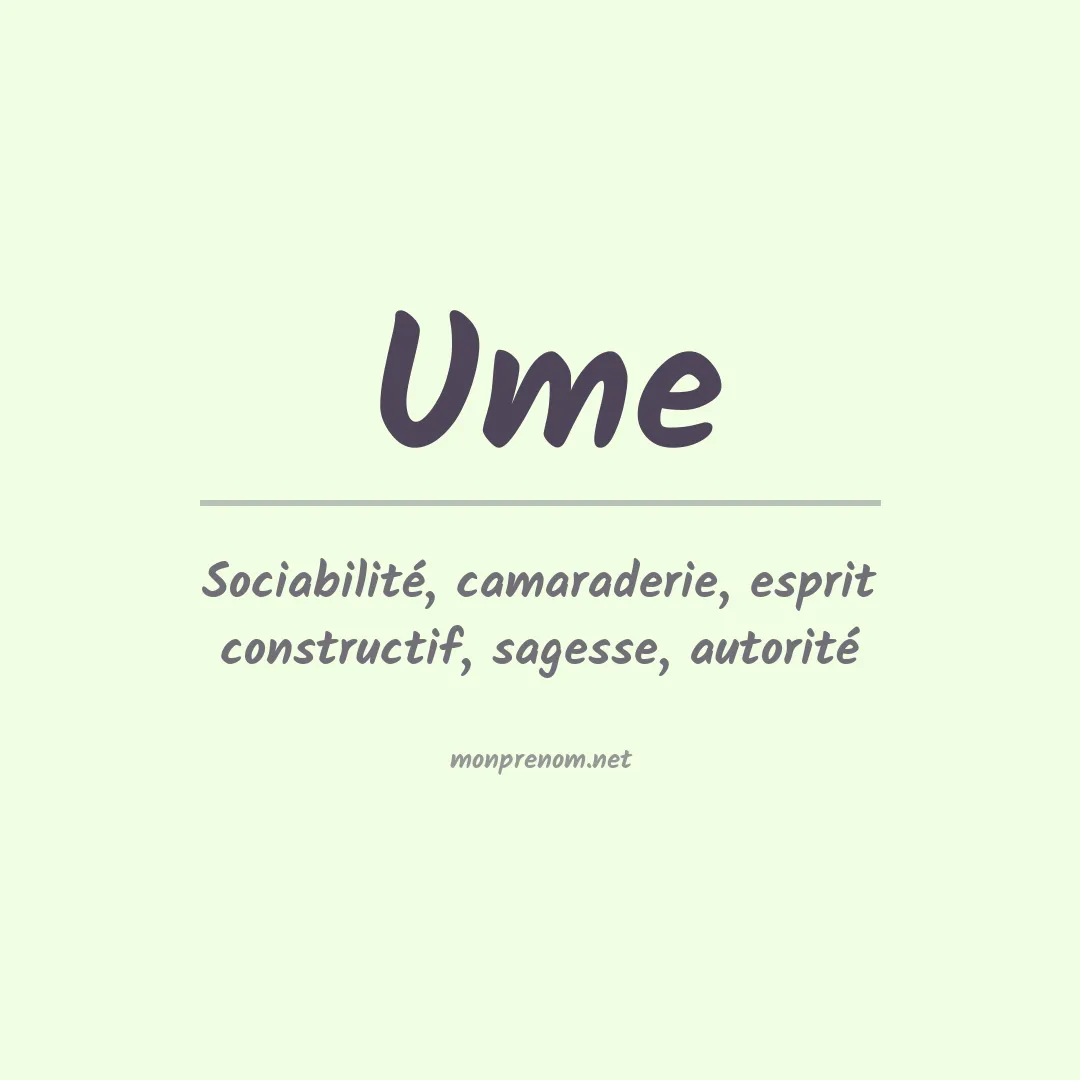 Prénom Ume
