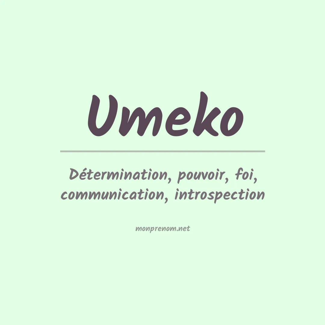 Signification du prénom Umeko