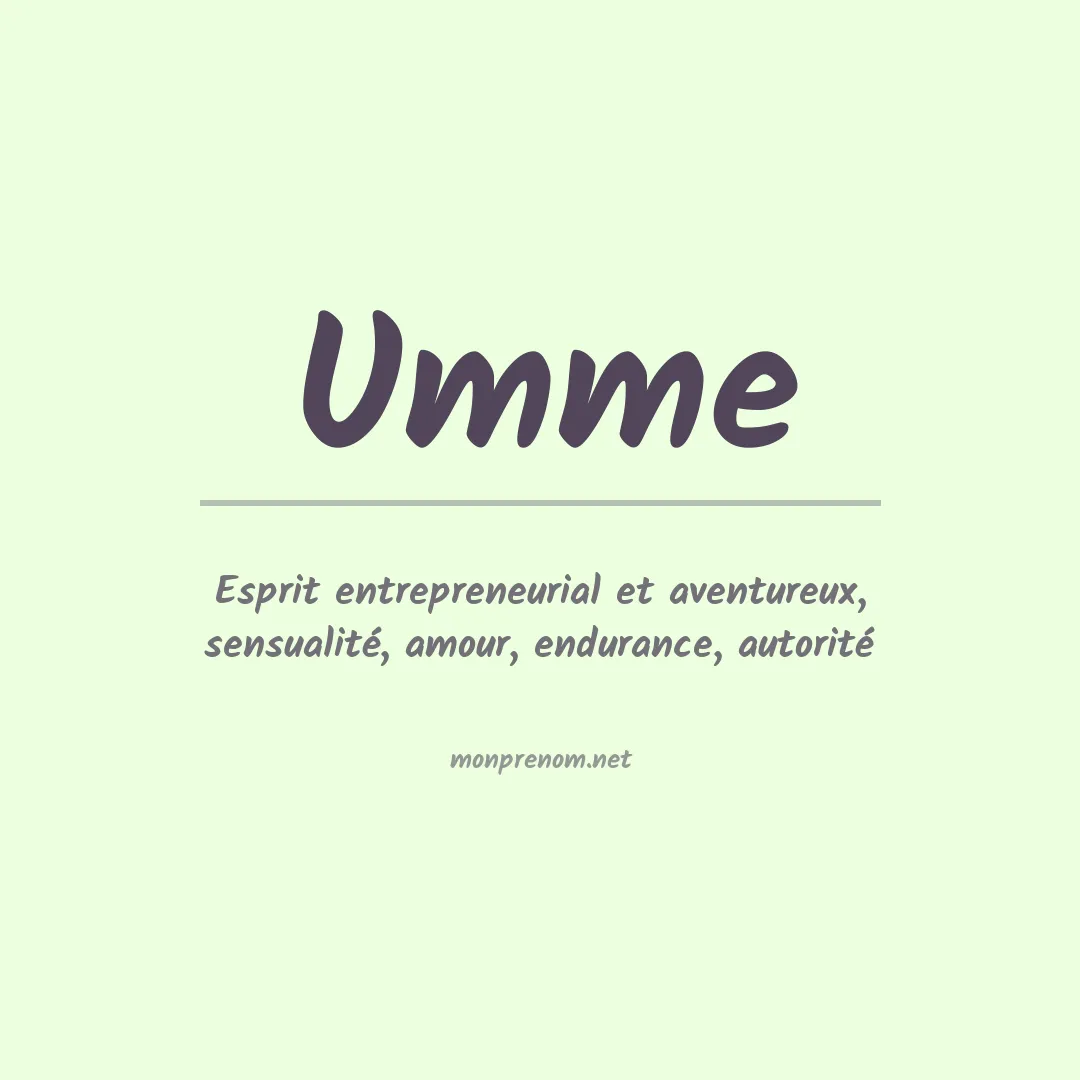 Signification du prénom Umme