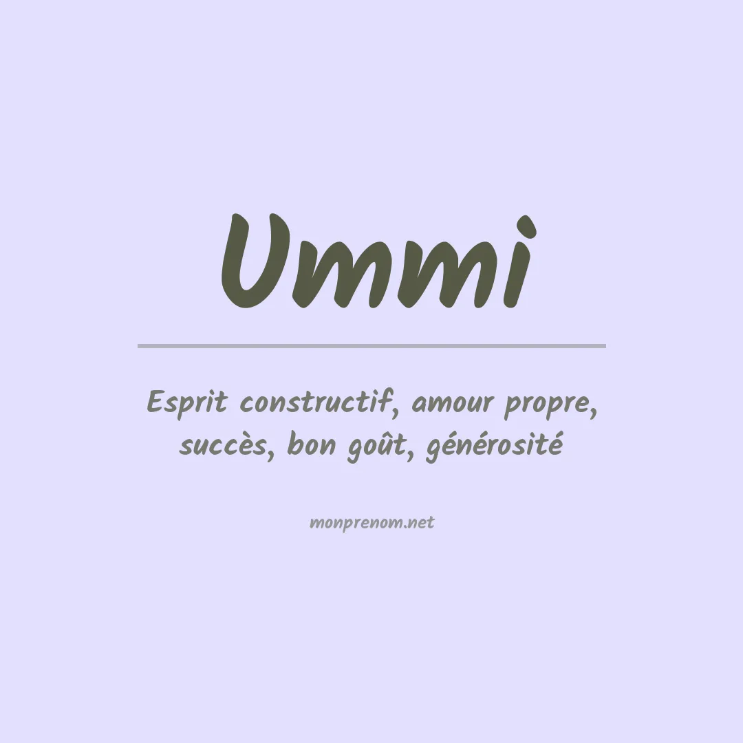 Signification du prénom Ummi