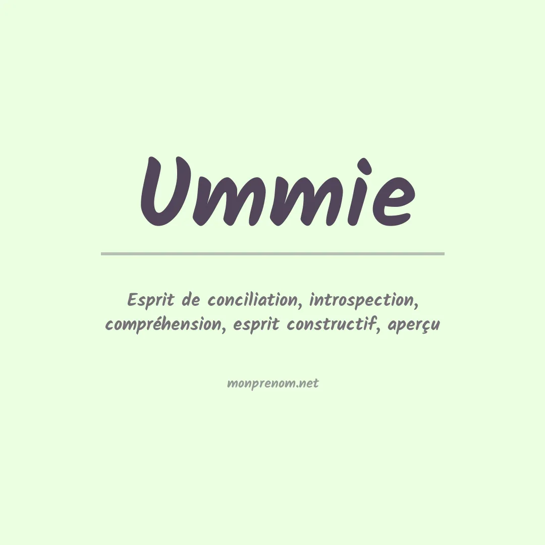 Signification du prénom Ummie
