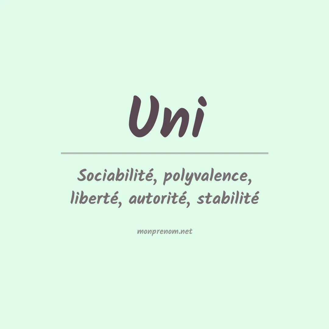 Signification du prénom Uni