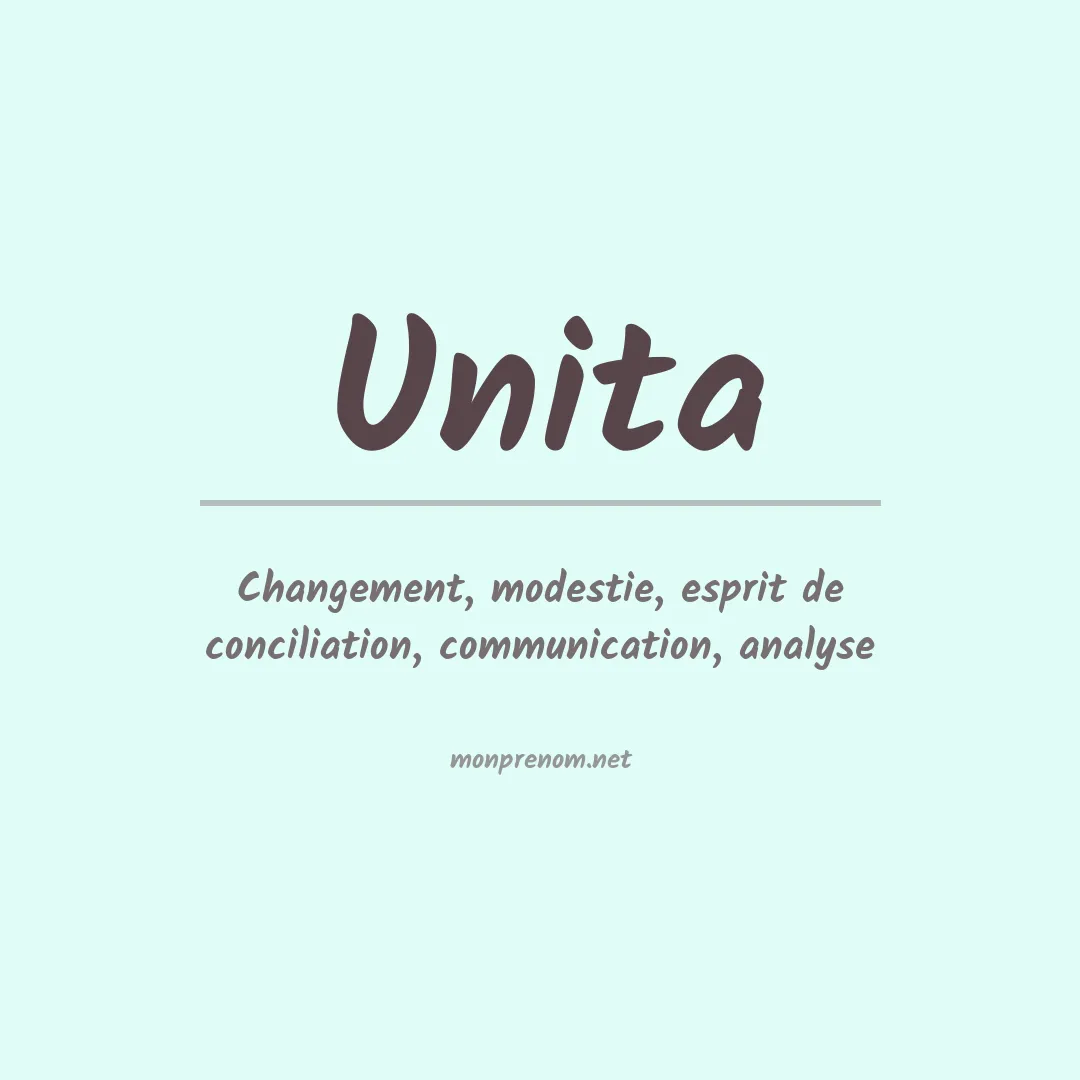 Signification du prénom Unita