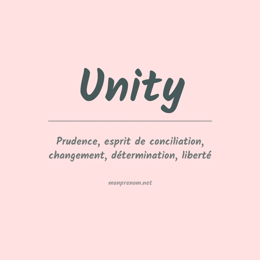Signification du prénom Unity