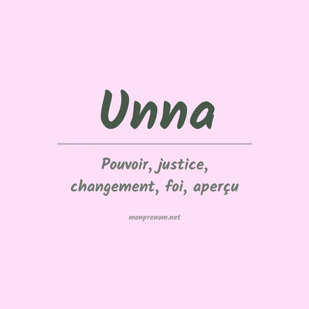 Signification du prénom Unna